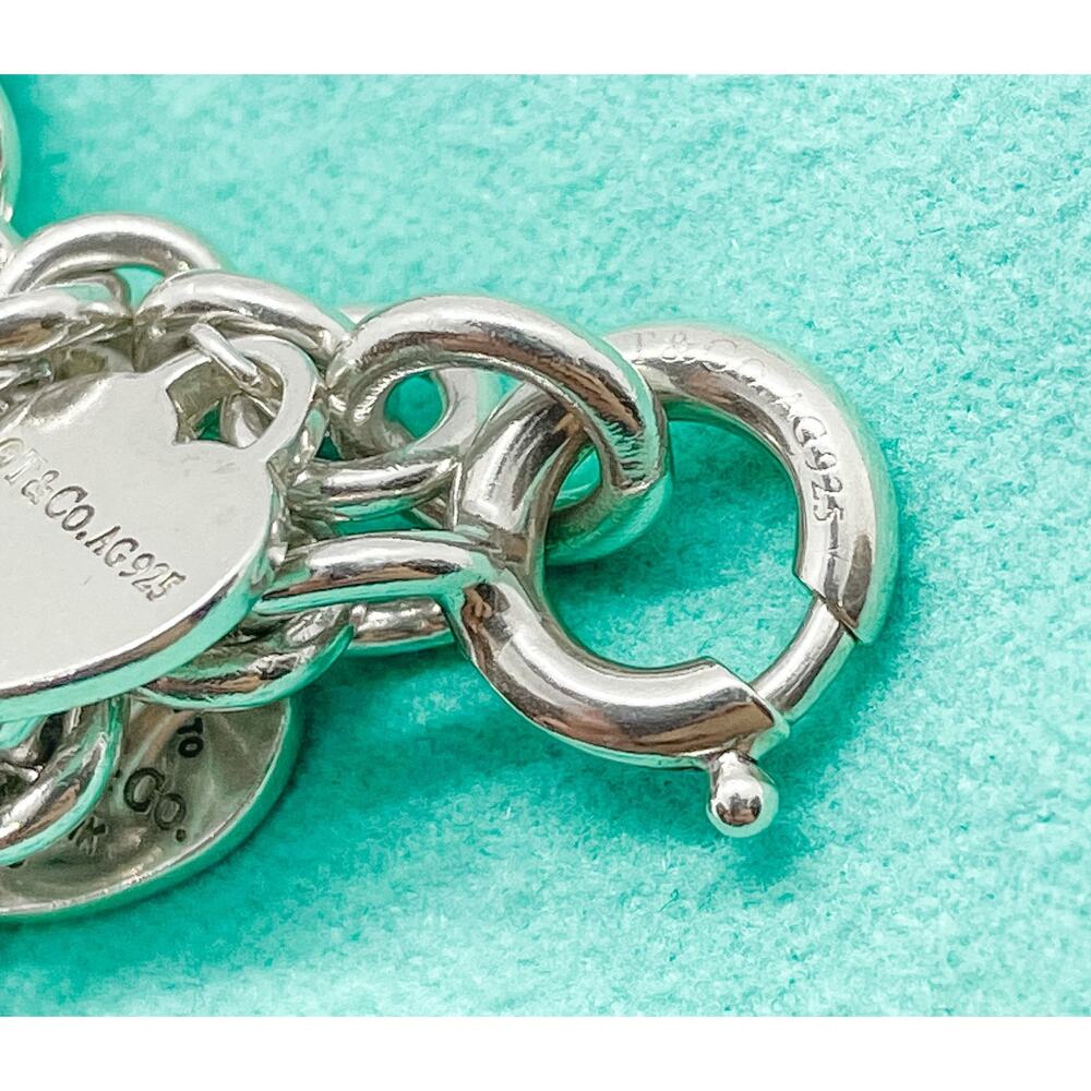 Tiffany & Co. Return to Tiffany Multi Heart Tag Bracelet Sterling Silver 7" - Picture 5 of 15